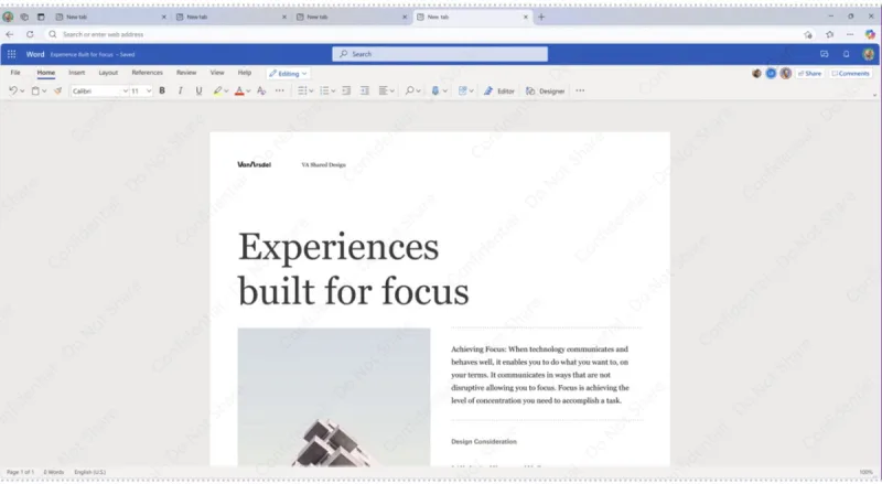 Microsoft wprowadza znak wodny. Aktywuje się przy poufnych danych